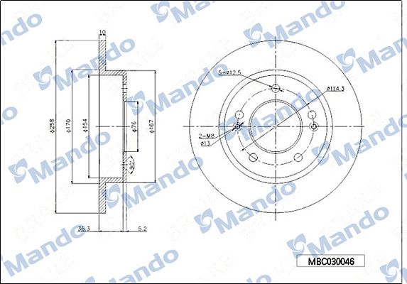Тормозной диск MANDO L OATH 1439987765 MBC030046