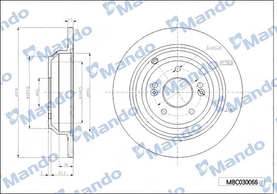 Тормозной диск MANDO MBC030066 YEI HS1 1439987785