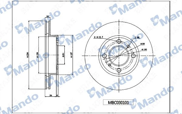 Тормозной диск MANDO PPN 78P 1439987820 MBC030101