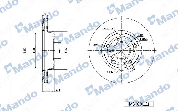 Тормозной диск MANDO 1439987840 3 PVCR MBC030121