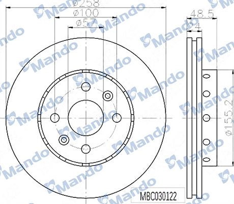 Тормозной диск MANDO MZK PO 1439987841 MBC030122