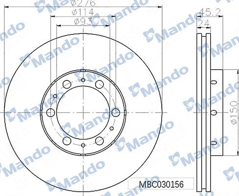 Тормозной диск MANDO 1439987875 MBC030156 FWJ 88Q