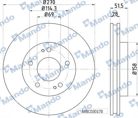 Тормозной диск MANDO 9OAA FM MBC030178 1439987897 изображение 0