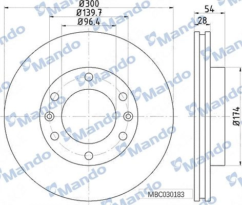 Тормозной диск MANDO 1439987902 48 DYD MBC030183