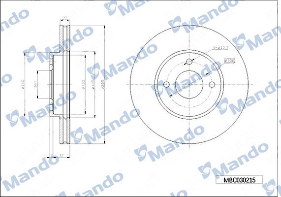 Тормозной диск MANDO MBC030215 1439987934 I ZKMHR