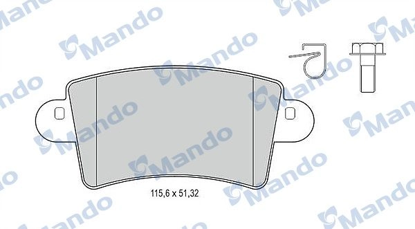 Тормозные колодки дисковые, комплект MANDO 1439978544 UM73K C1 MBF015027