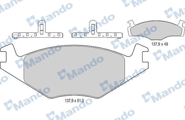 Тормозные колодки дисковые, комплект MANDO 1439978583 MBF015068 2FVZF H изображение 0