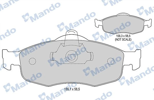 Тормозные колодки дисковые, комплект MANDO MBF015098 HY5RP Z9 1439978610 изображение 0