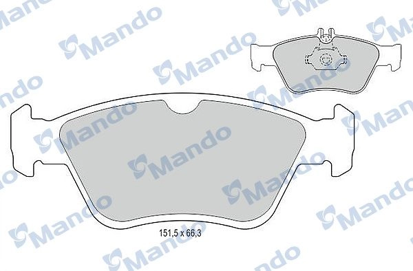 Тормозные колодки дисковые, комплект MANDO 1439978618 H8CD EWL MBF015111 изображение 0