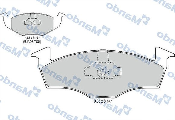Тормозные колодки дисковые, комплект MANDO MBF015116 1439978623 8VV TX