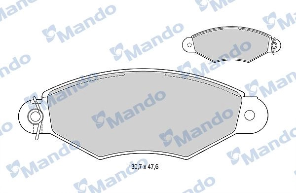 Тормозные колодки дисковые, комплект MANDO KVTC NHU MBF015129 1439978634