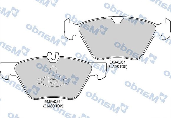 Тормозные колодки дисковые, комплект MANDO 3QW X6FS 1439978640 MBF015135