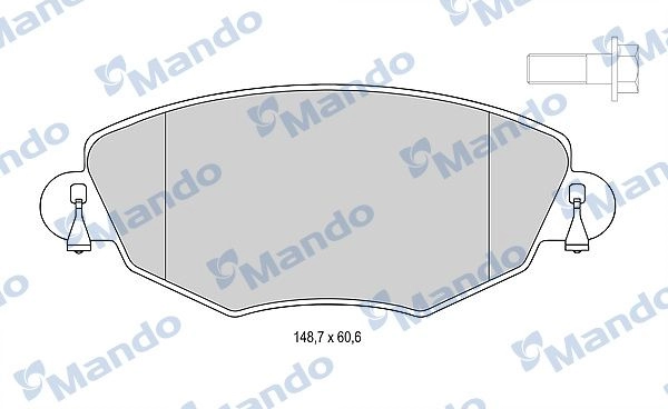 Тормозные колодки дисковые, комплект MANDO 1439978652 MBF015151 16 4VS1 изображение 0