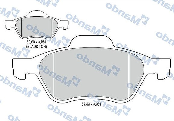 Тормозные колодки дисковые, комплект MANDO D0 4LET MBF015160 1439978660