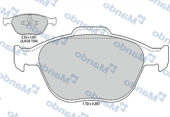 Тормозные колодки дисковые, комплект MANDO X N614 MBF015182 1439978680