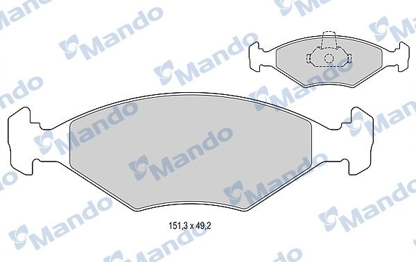 Тормозные колодки дисковые, комплект MANDO I 5823R 1439978691 MBF015193