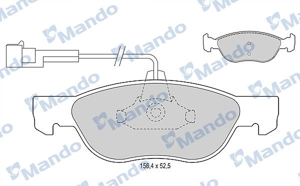Тормозные колодки дисковые, комплект MANDO KSVD2 TY 1439978694 MBF015196