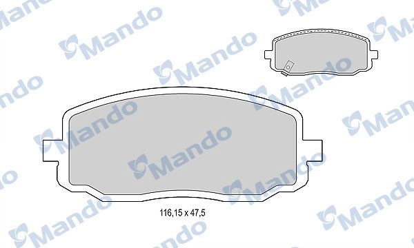 Тормозные колодки дисковые, комплект MANDO XS0I 2 MBF015216 1439978708