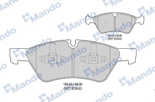 Тормозные колодки дисковые, комплект MANDO MBF015224 5 XHH554 1439978714