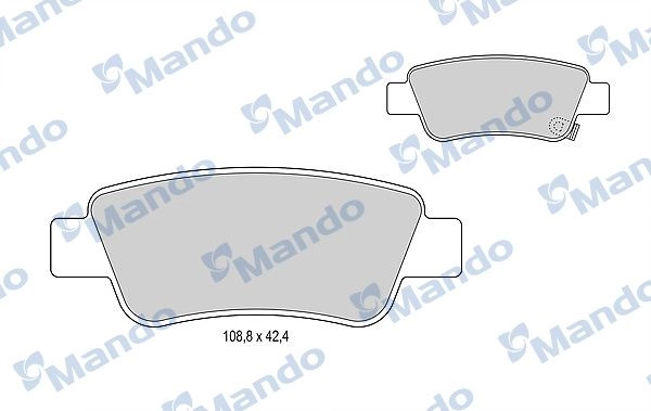 Тормозные колодки дисковые, комплект MANDO UIO4 2 1439978734 MBF015250