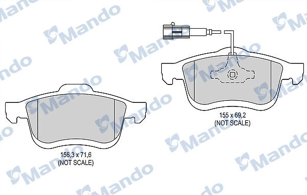 Тормозные колодки дисковые, комплект MANDO LSKFP P MBF015252 1439978736 изображение 0