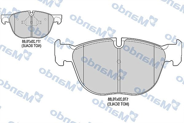Тормозные колодки дисковые, комплект MANDO MBF015256 1439978740 LN H6ZR
