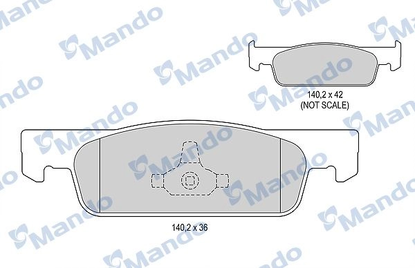 Тормозные колодки дисковые, комплект MANDO J0UG UH3 1439978753 MBF015282