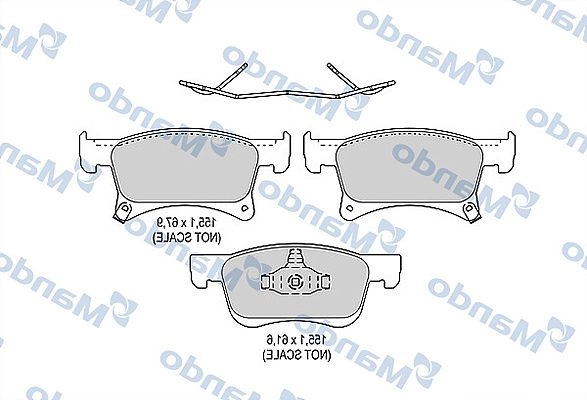 Тормозные колодки дисковые, комплект MANDO MBF015294 LJ1P X 1439978762