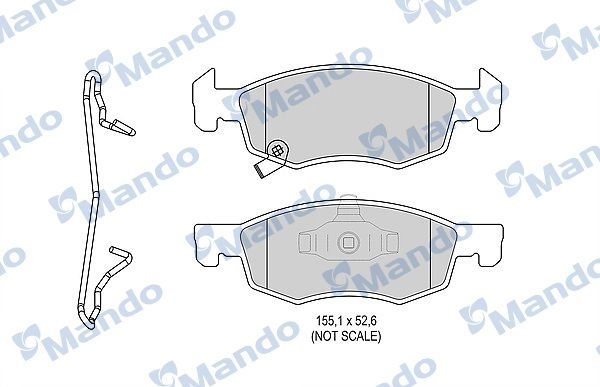 Тормозные колодки дисковые, комплект MANDO RF J4XZ MBF015296 1439978764 изображение 0