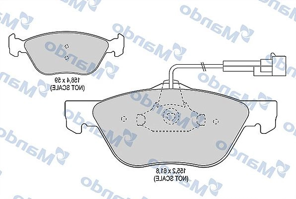 Тормозные колодки дисковые, комплект MANDO 1439978791 MBF015352 3UA17 K