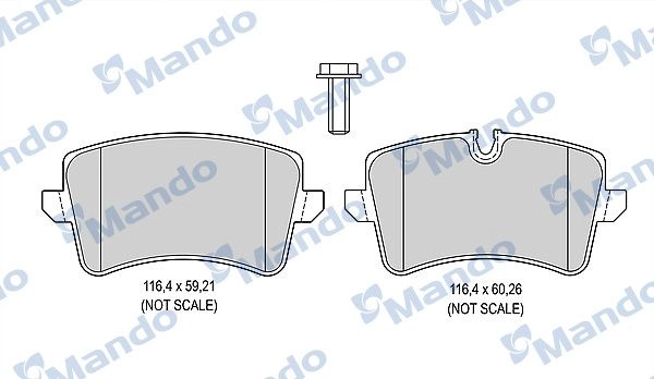 Тормозные колодки дисковые, комплект MANDO 1439978809 MBF015387 N 941B