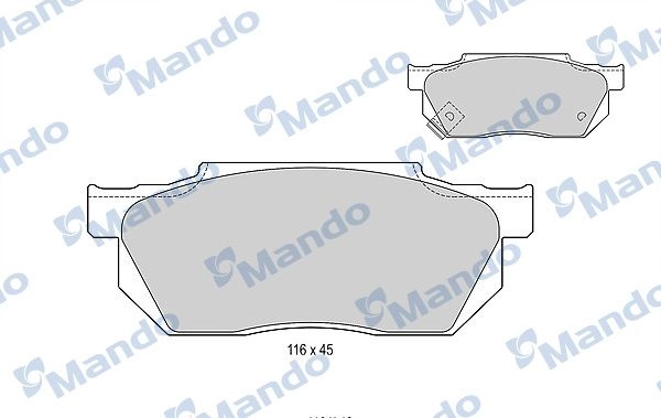 Тормозные колодки дисковые, комплект MANDO BQ T9W 1439978870 MBF015530 изображение 0