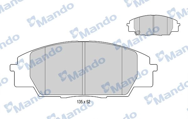Тормозные колодки дисковые, комплект MANDO 1439978878 MBF015540 OB OX7