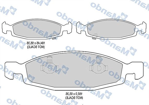 Тормозные колодки дисковые, комплект MANDO 1439978894 OSP VP MBF015576