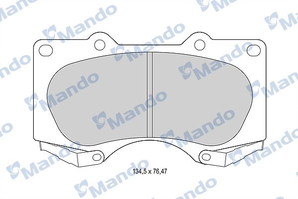 Тормозные колодки дисковые, комплект MANDO B2 WJW MBF015614 1439978917