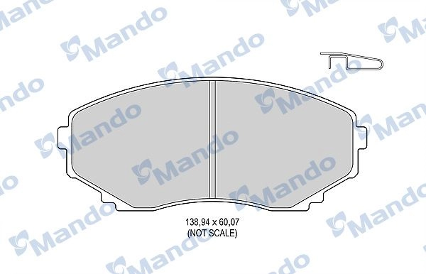 Тормозные колодки дисковые, комплект MANDO Y LU0DG1 MBF015626 1439978924