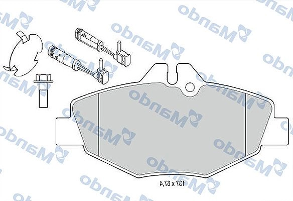 Тормозные колодки дисковые, комплект MANDO 1439978947 MBF015667 OB PMT