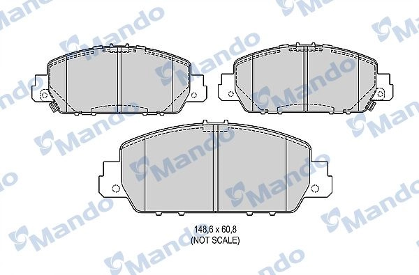 Тормозные колодки дисковые, комплект MANDO 1439978954 O 3QFZ7 MBF015686 изображение 0