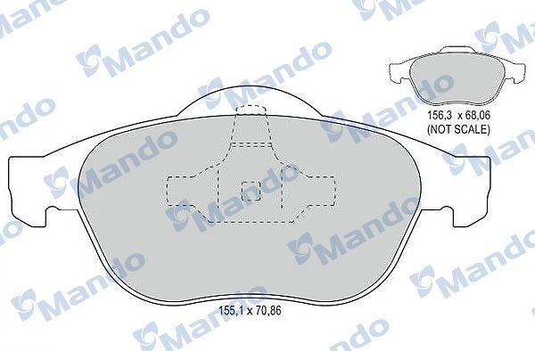 Тормозные колодки дисковые, комплект MANDO S 26GR 1439979001 MBF015790 изображение 0
