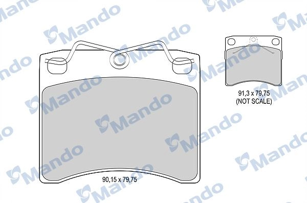 Тормозные колодки дисковые, комплект MANDO 9I9 9W MBF015892 1439979072