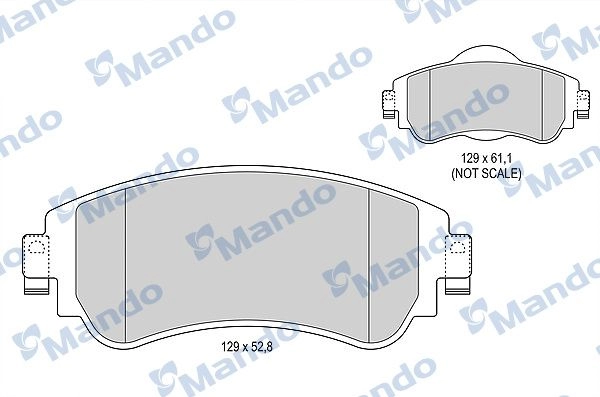 Тормозные колодки дисковые, комплект MANDO 1439979082 T2 JWN MBF015939 изображение 0