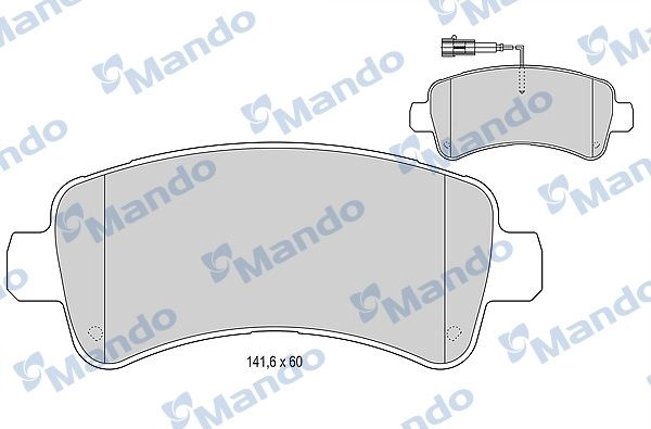 Тормозные колодки дисковые, комплект MANDO 1439979087 MBF015954 Z96TTJ Q изображение 0