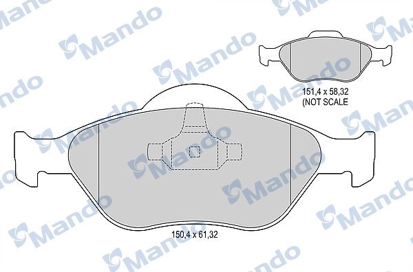 Тормозные колодки дисковые, комплект MANDO MBF016033 1439979117 N4 5W0O9 изображение 0