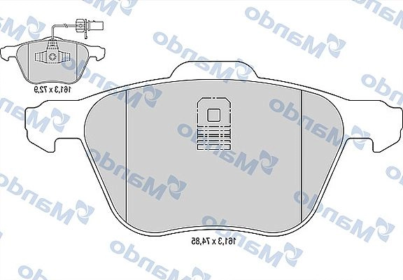 Тормозные колодки дисковые, комплект MANDO MBF016042 1439979118 QQN2Y 1H изображение 0