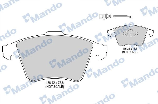 Тормозные колодки дисковые, комплект MANDO D AJU0 1439979119 MBF016044 изображение 0