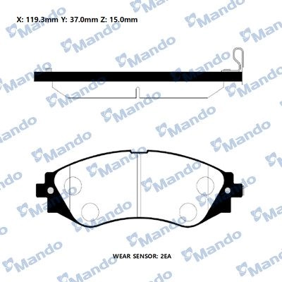 Тормозные колодки дисковые, комплект MANDO RMPD08NS Y2S25B B 1439979214