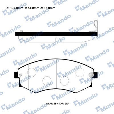 Тормозные колодки дисковые, комплект MANDO 1439979215 RMPD10 AEQEG N изображение 0
