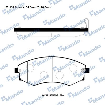 Тормозные колодки дисковые, комплект MANDO PC B7SP 1439979222 RMPD21NS