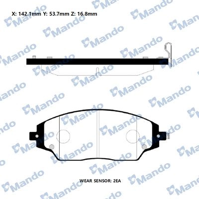 Тормозные колодки дисковые, комплект MANDO 1439979233 RMPD36NS 6VQ WZ