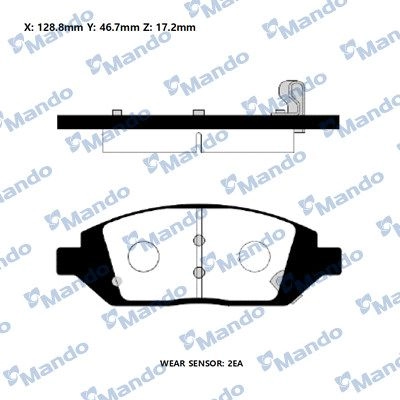 Тормозные колодки дисковые, комплект MANDO RMPD39 G8 KFG 1439979235